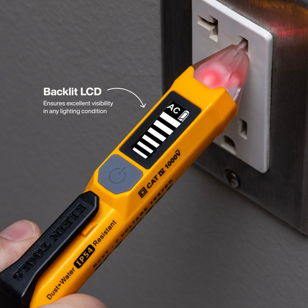 Klein Tools NCVT7 Non-Contact Voltage Tester with Signal Strength, 12-1000V AC