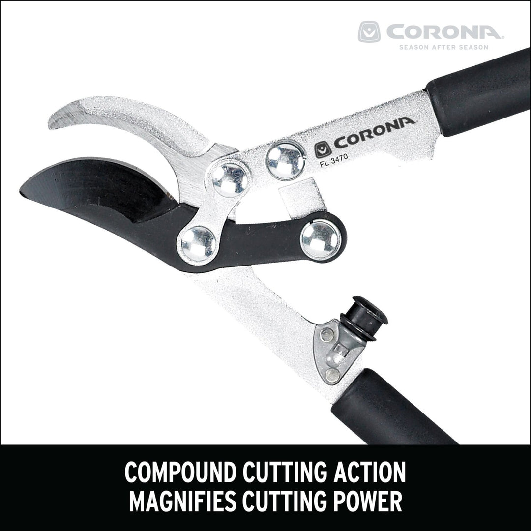 Corona FL 3470 EasyCUT Extendable Bypass Lopper, 21 in. to 33 in., 1-1/2 in. Cut Capacity