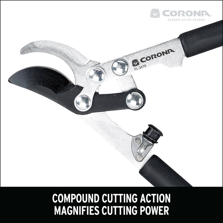 Corona FL 3470 EasyCUT Extendable Bypass Lopper, 21 in. to 33 in., 1-1/2 in. Cut Capacity