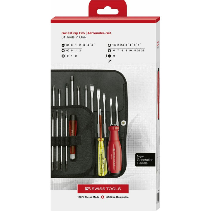 PB Swiss PB 38515.CBB SwissGrip Evo Allround Set Roll-up Case 31 Pieces