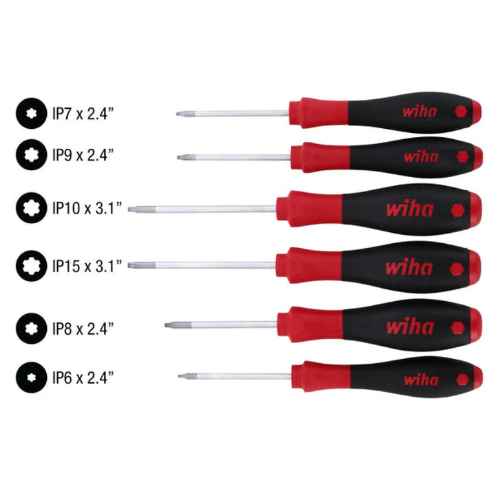Wiha Tools 36296 SoftFinish TORX Plus Screwdriver Set, IP6 - IP15, 6 Pc.