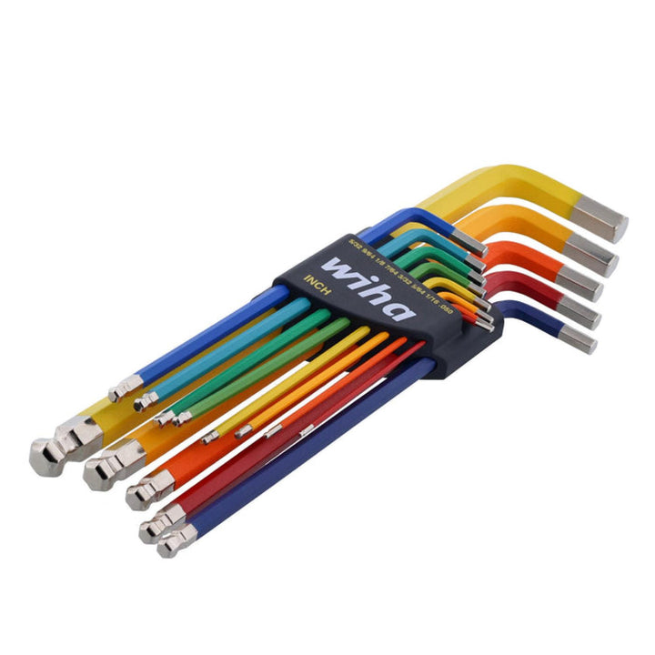 Wiha Tools 66981 Ball End Color Coded Inch Hex L-Key Set, 13 Pc.