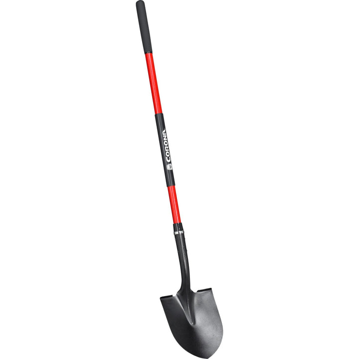 Corona SS 30020 Round Point, 14-Gauge Shovel, 12 in. Head, 48 in. Fiberglass Handle
