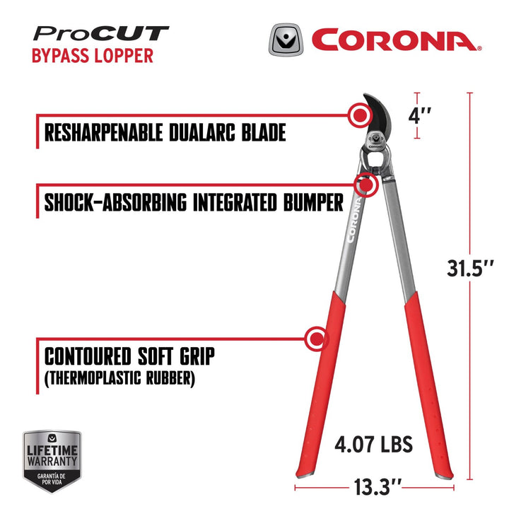 Corona SL 7280 ProCUT Bypass Lopper, 2 in. Cut Capacity