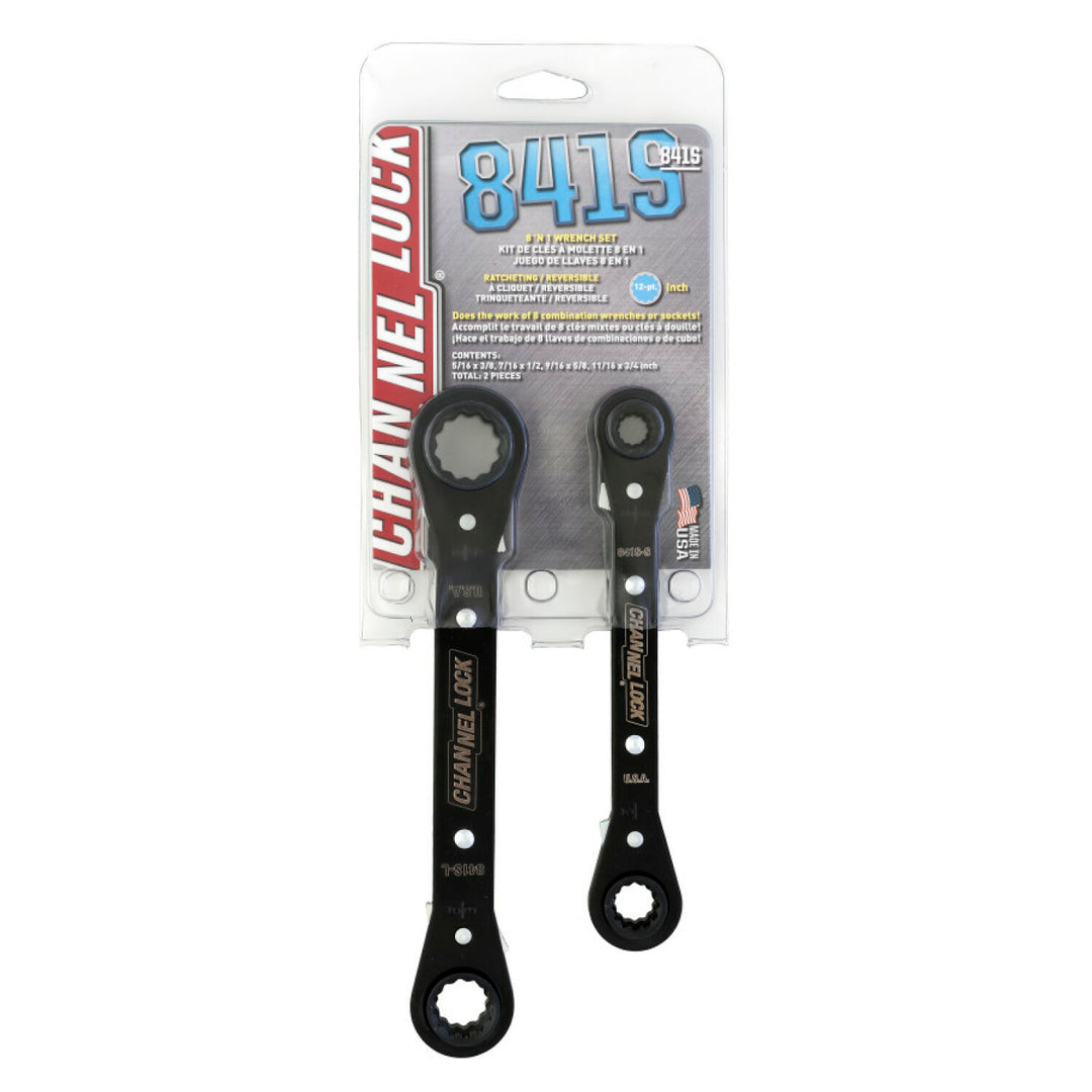 Channellock 841S 2pc SAE Ratcheting Combination Wrench Set