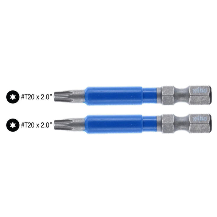 Wiha Tools 70219 TerminatorBlue Impact Bit TORX T20 - 2 Inch - 2 Pack