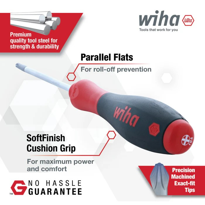 Wiha Tools 30282 Screwdriver Set - PicoFinish Precision, SoftFinish Standard and Stubby, 12 Pc.