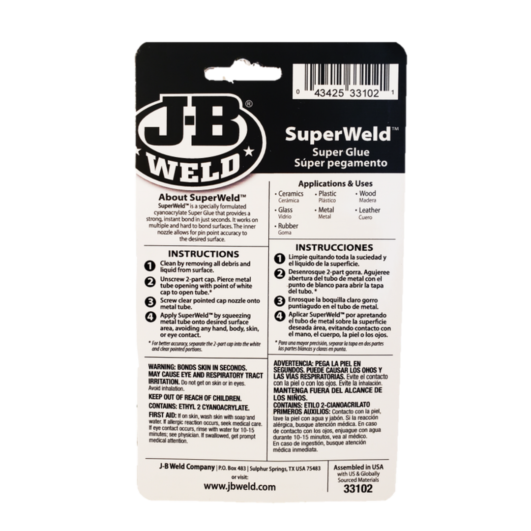 J-B Weld 33102 SuperWeld Adhesive, 2 g - 2-Pack