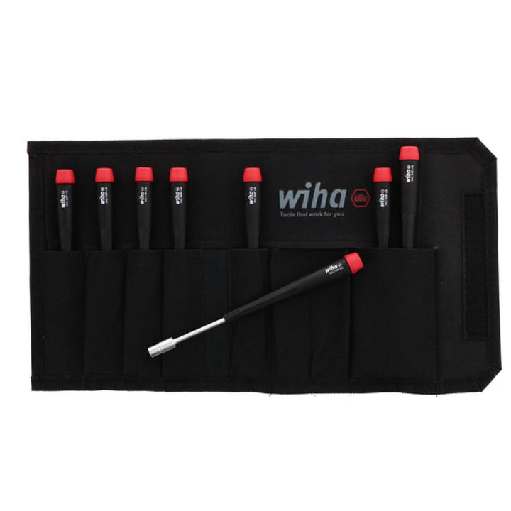 Wiha Tools 26599 Precision Inch Nut Drivers with Canvas Pouch, 8 Pc. Set