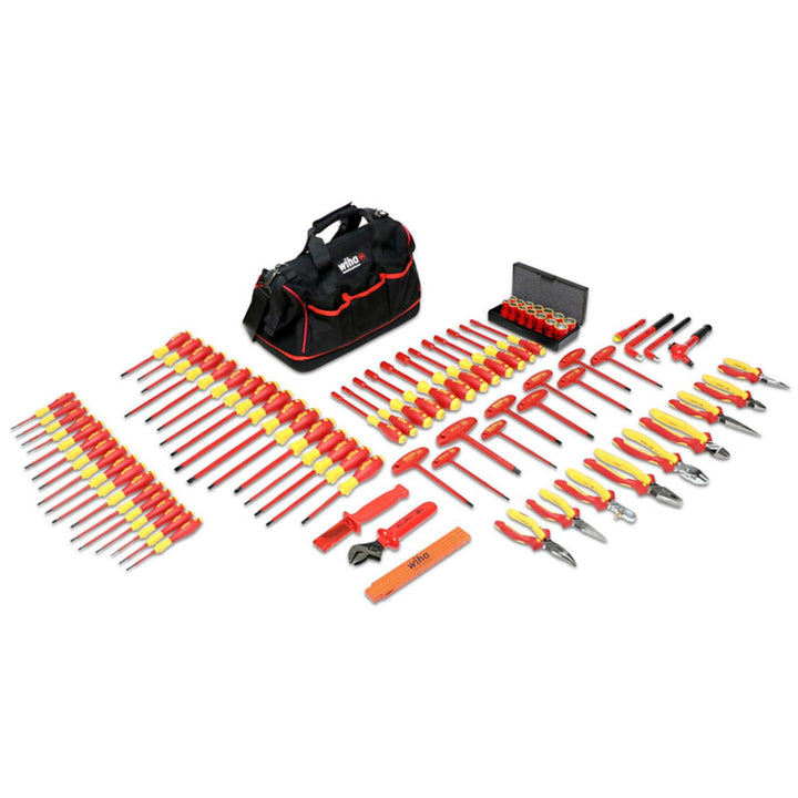 Wiha Tools 32877 Insulated Electrician Screwdriver & Pliers Set, 80 Pc.