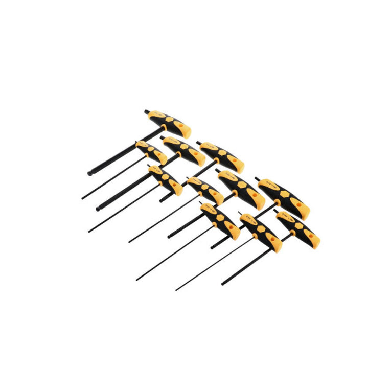 WihaTools 33494 Soft Grip Dual Drive Ball End inch Hex T-Handle 11 piece Set