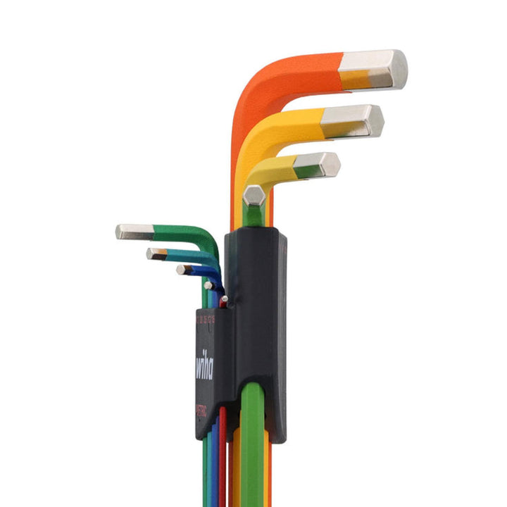 Wiha Tools 66980 Ball End Color Coded Metric Hex L-Key Set, 9 Pc.