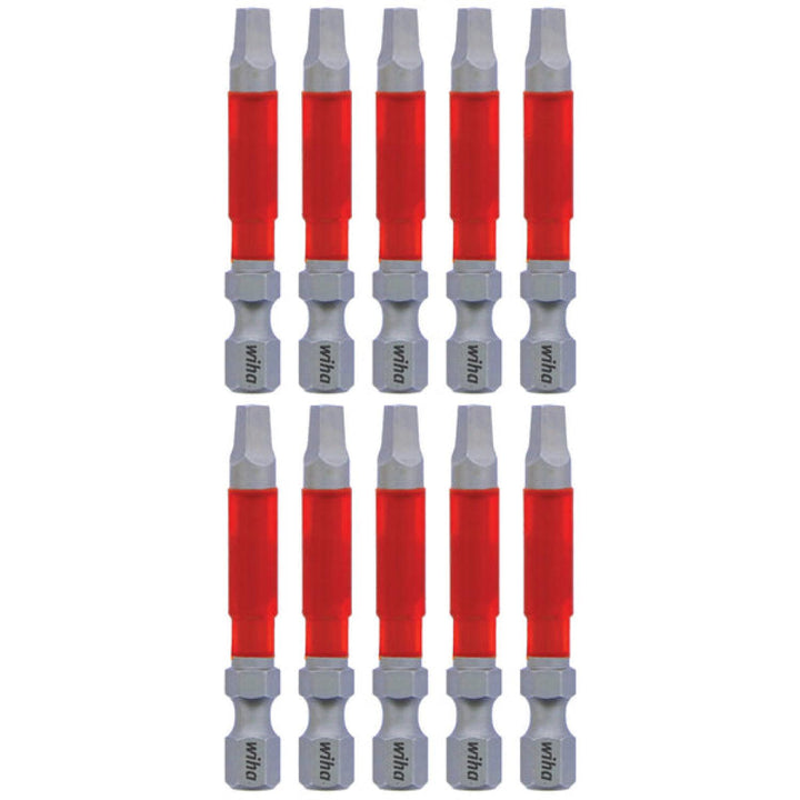 Wiha Tools 76580 MaxxTor Impact Bit Square #3 x 49mm - 10 Pack
