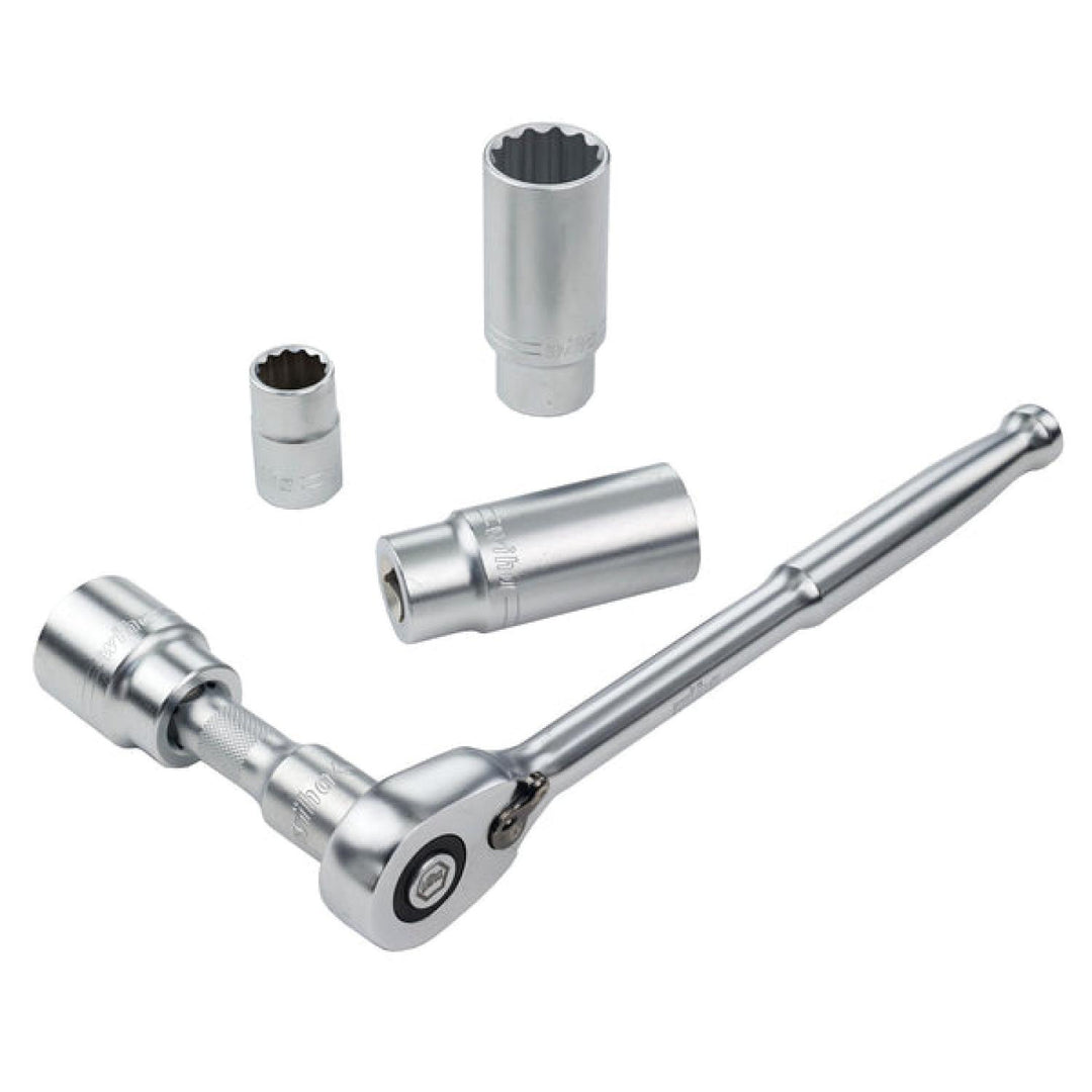 Wiha 33896 28 Piece 1/2" Drive Professional Standard and Deep Socket Tray Set - SAE