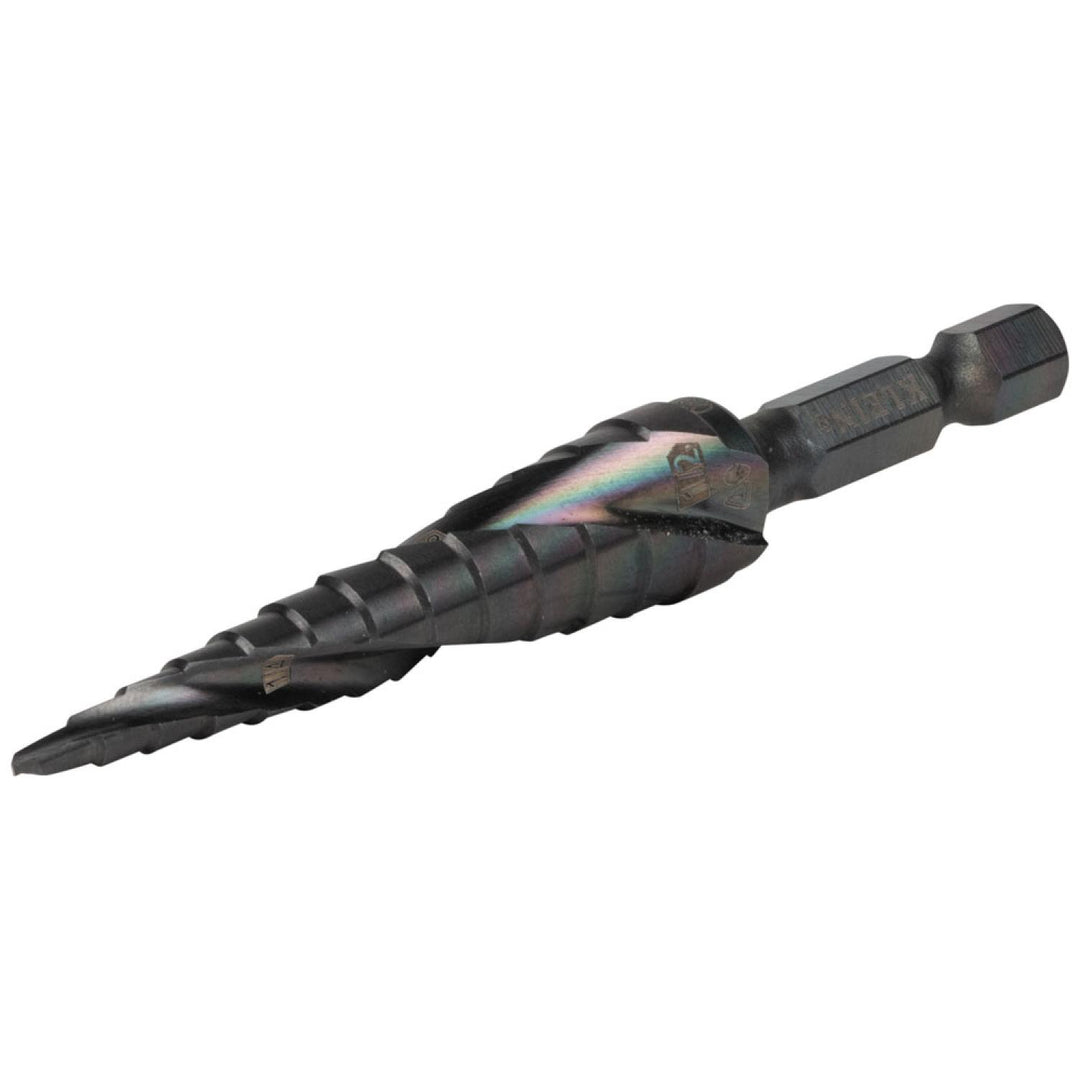 Klein Tools QRST01 Step Drill Bit, Quick Release, Spiral Flute, 1/8 to 1/2"