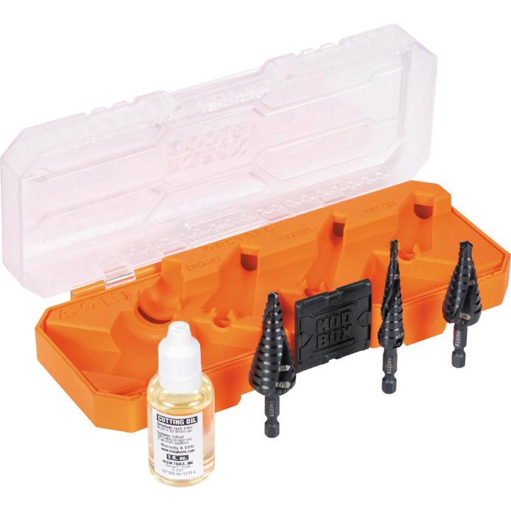 Klein Tools QRST3PC Premium All Purpose Quick Release Step Bit Kit, 3 Pc.
