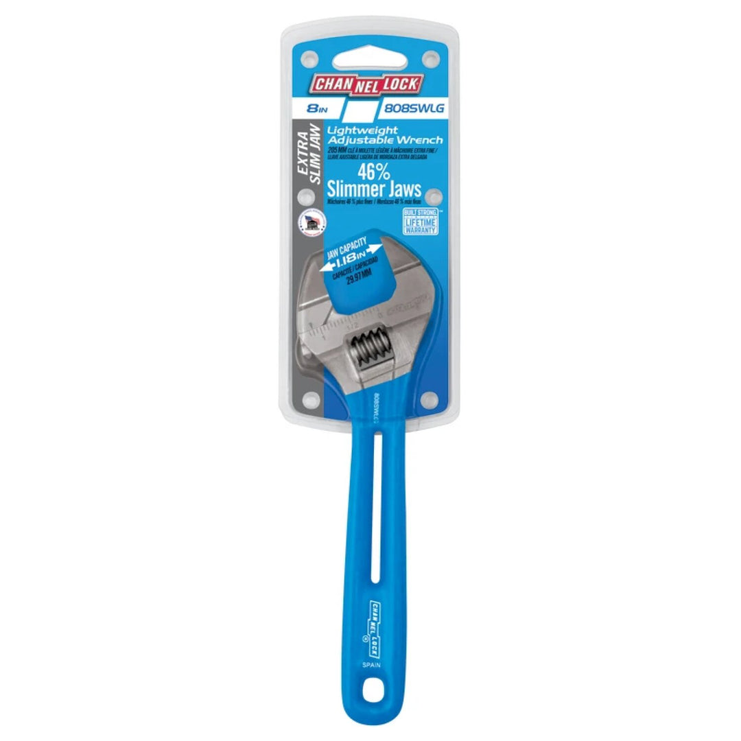 channellock 808SWLG 8-inch Lightweight Extra Slim Jaw WideAzz® Adjustable Wrench
