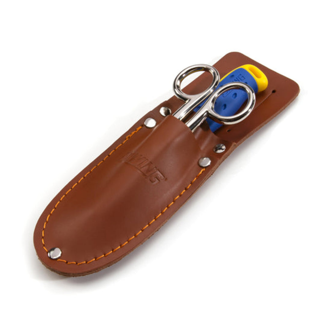 Estwing 42467 Serrated Blade Cable Splicing Scissors and Sheepsfoot Cable Splicing Knife Combo Set with Leather Belt Sheath