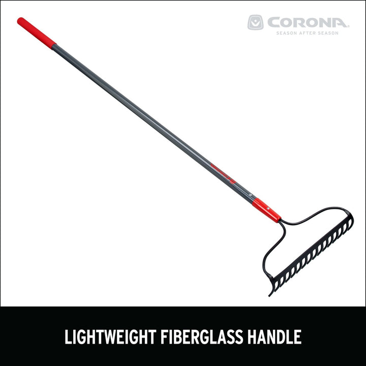 Corona RK16020 Forged Bow Rake, 16 Head, 16 Tines, Fiberglass Handle