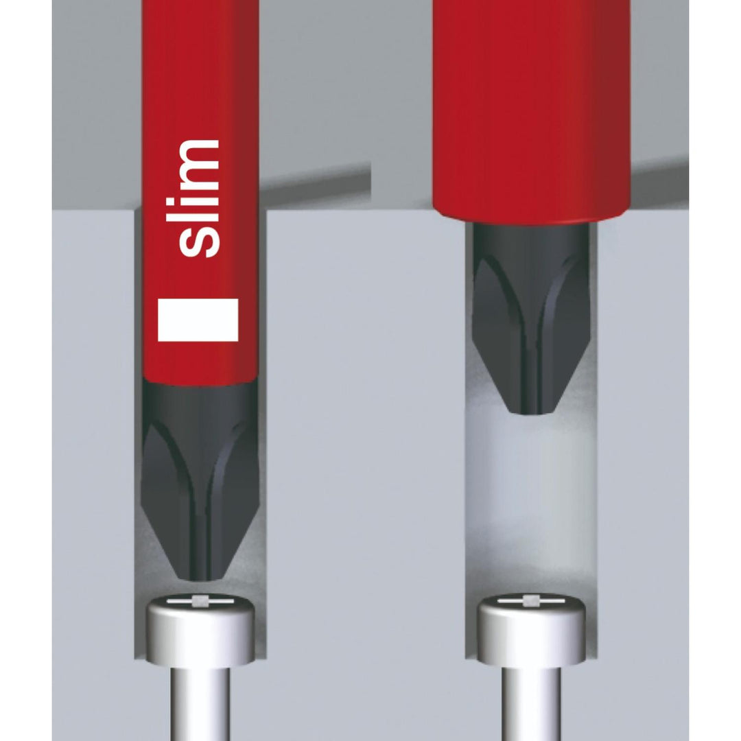 Wiha Tools 32196 Insulated SlimLine Slotted / Phillips / Square Screwdriver Set, 6 Pc.