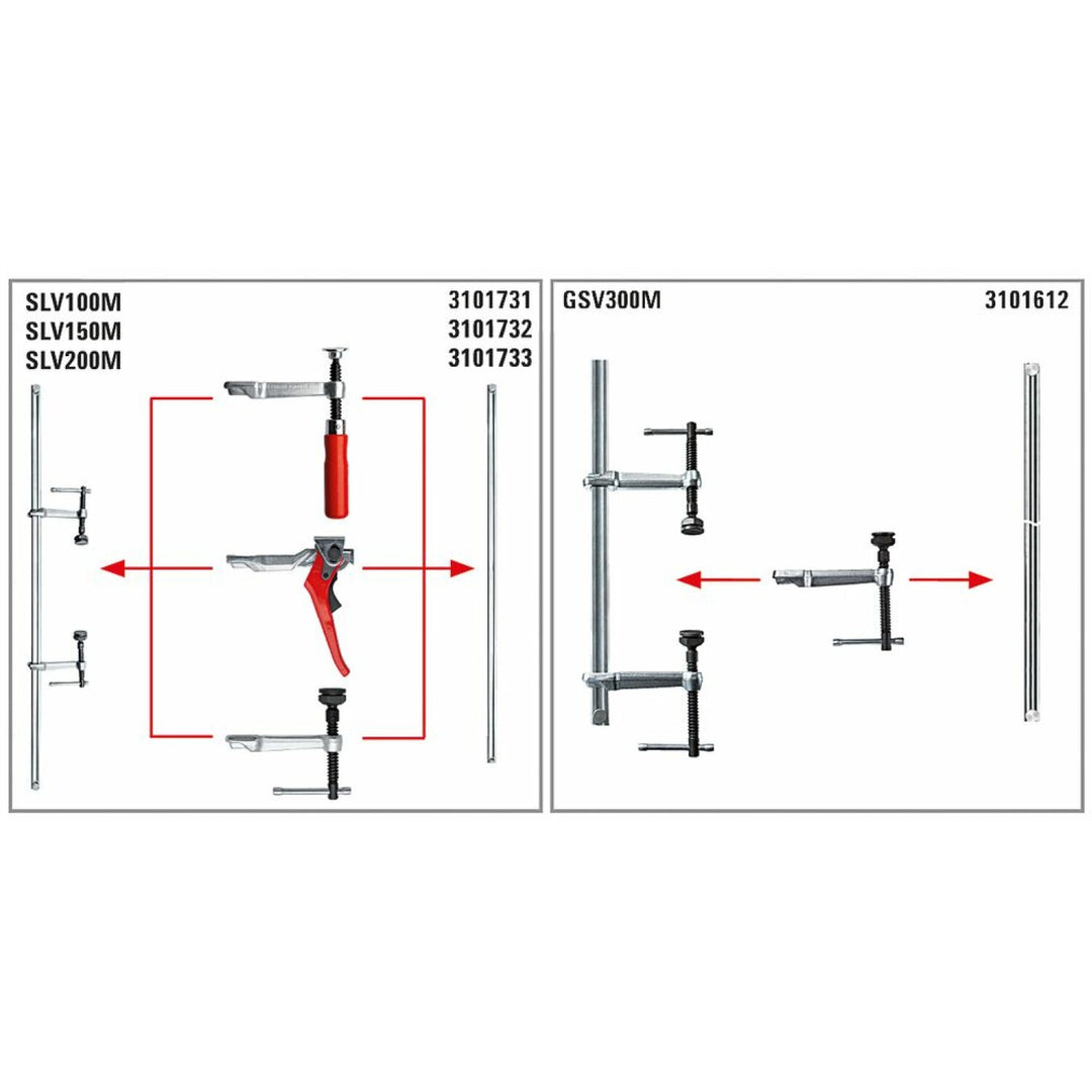 Bessey SLV200M Variable clamp set, 78 x 4.75 IN
