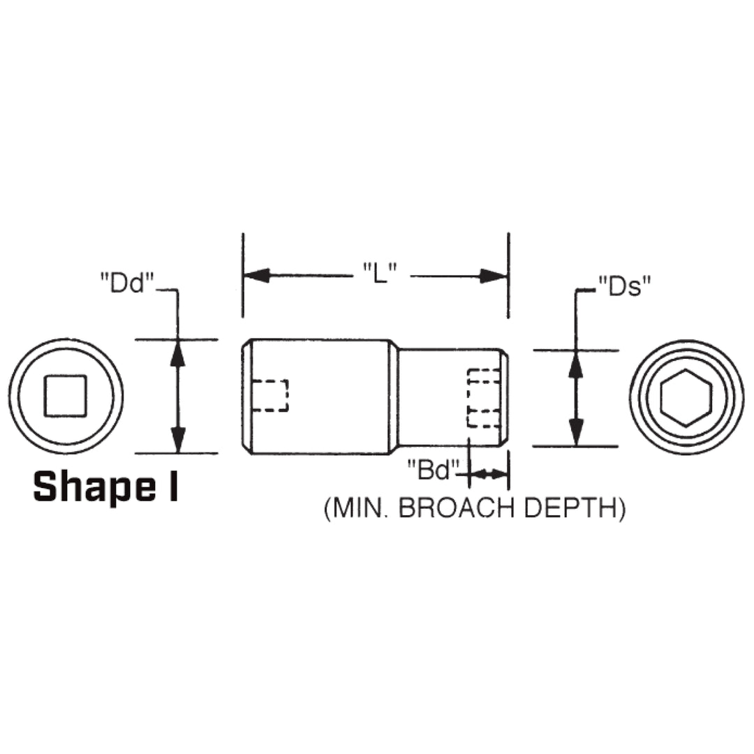 Wright Tool 8940 1" Drive Square Deep Budd Wheel Impact Socket - 1-1/4"