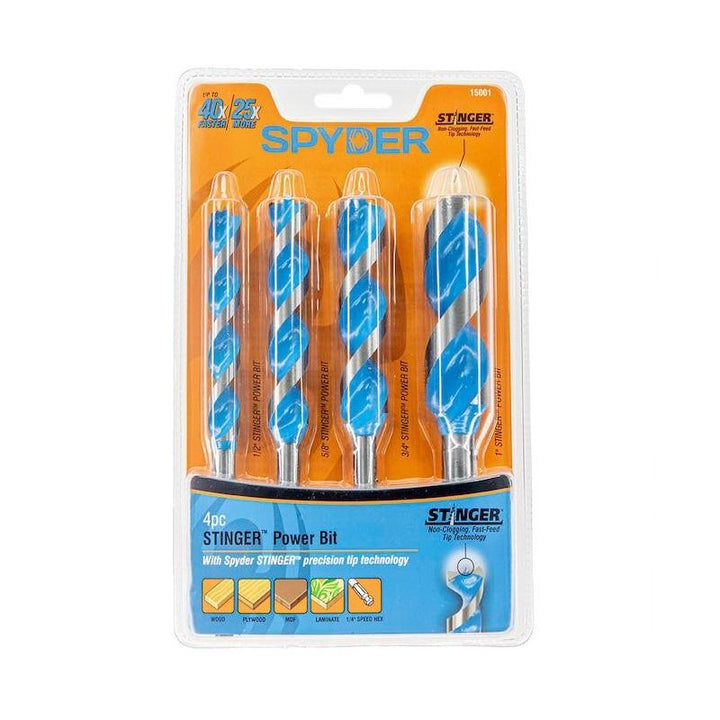 Spyder 15001 Stinger Power Bits 4-Pc - 6-1/2 Inch