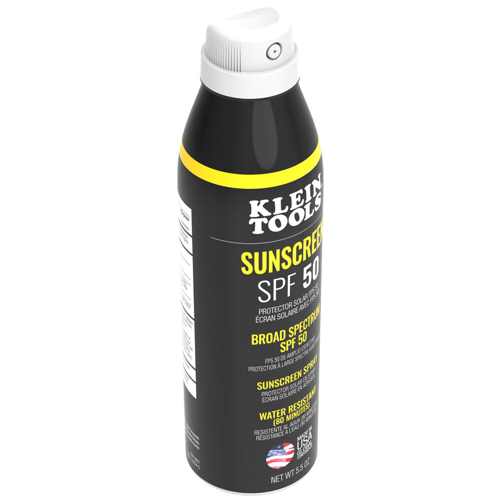 Klein Tools SPF50SPY55 Sunscreen Spray, Broad Spectrum SPF 50, 12-Pack