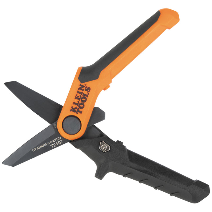 Klein Tools T2107 Compact Titanium-Coated Utility Shears, 7"