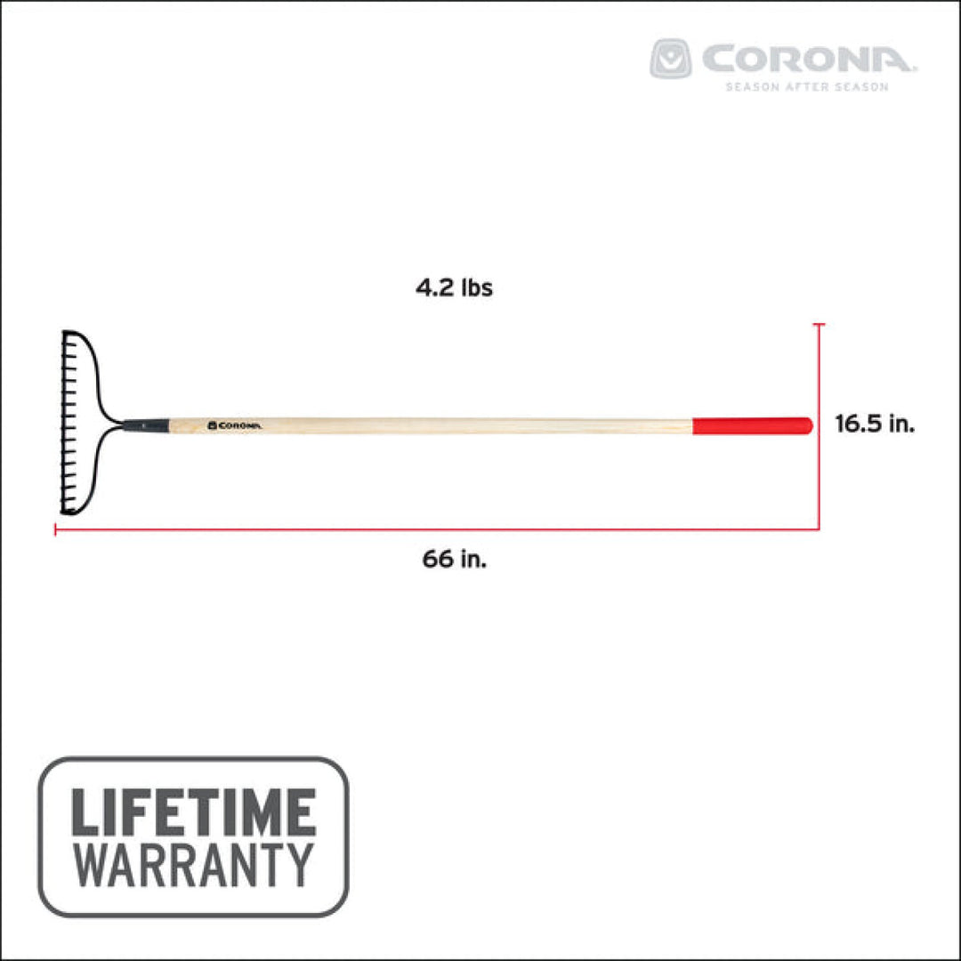 Corona RK16000  Hardwood Handle Bow Rake, 16 Tine