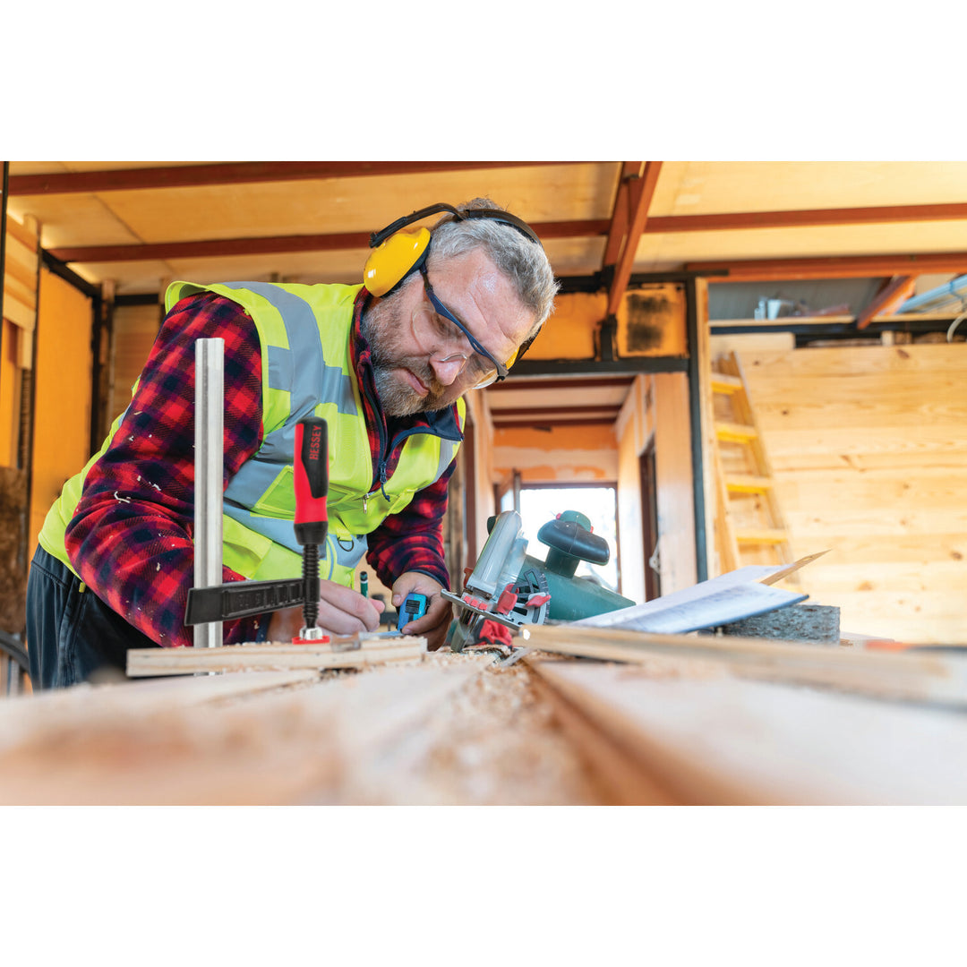 Bessey TGJ2.530+2K Clamp, woodworking, F-style, 2K handle, replaceable pads, 2.5 In. x 30 In., 600 lb