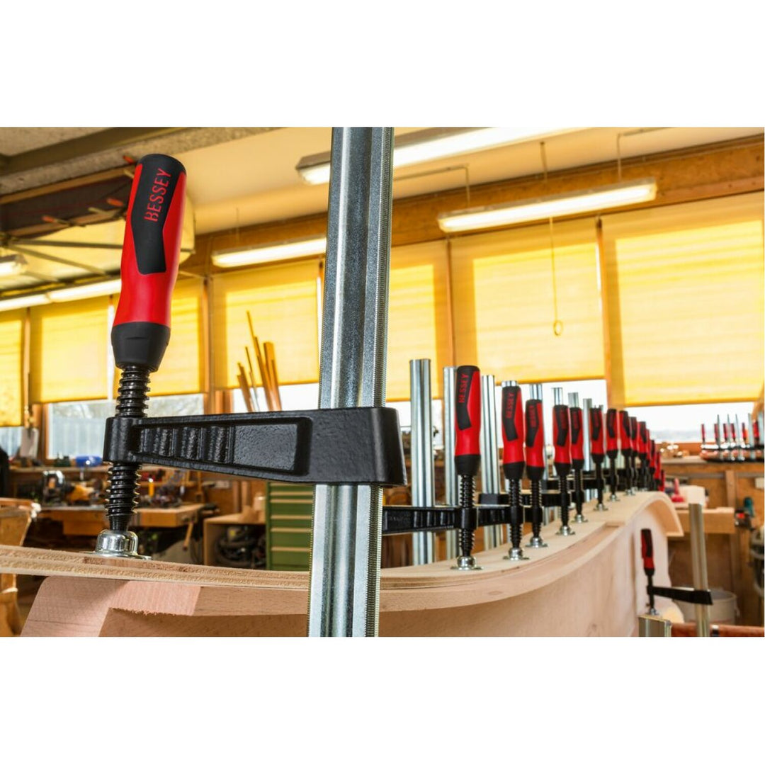Bessey TGK4.540+2K Clamp, woodworking, F-style, 2K handle, replaceable pads, 4.5 In. x 40 In., 1540 lb