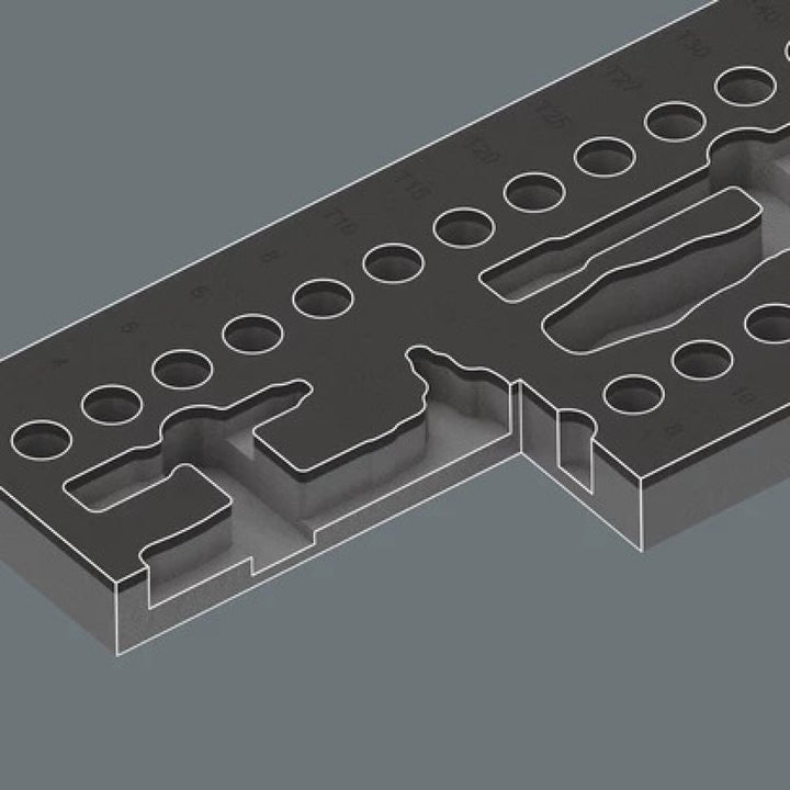 Wera 05137316001 9827 Foam insert 8007 A VDE Zyklop VDE ratchet set 1, 1/4", without tools