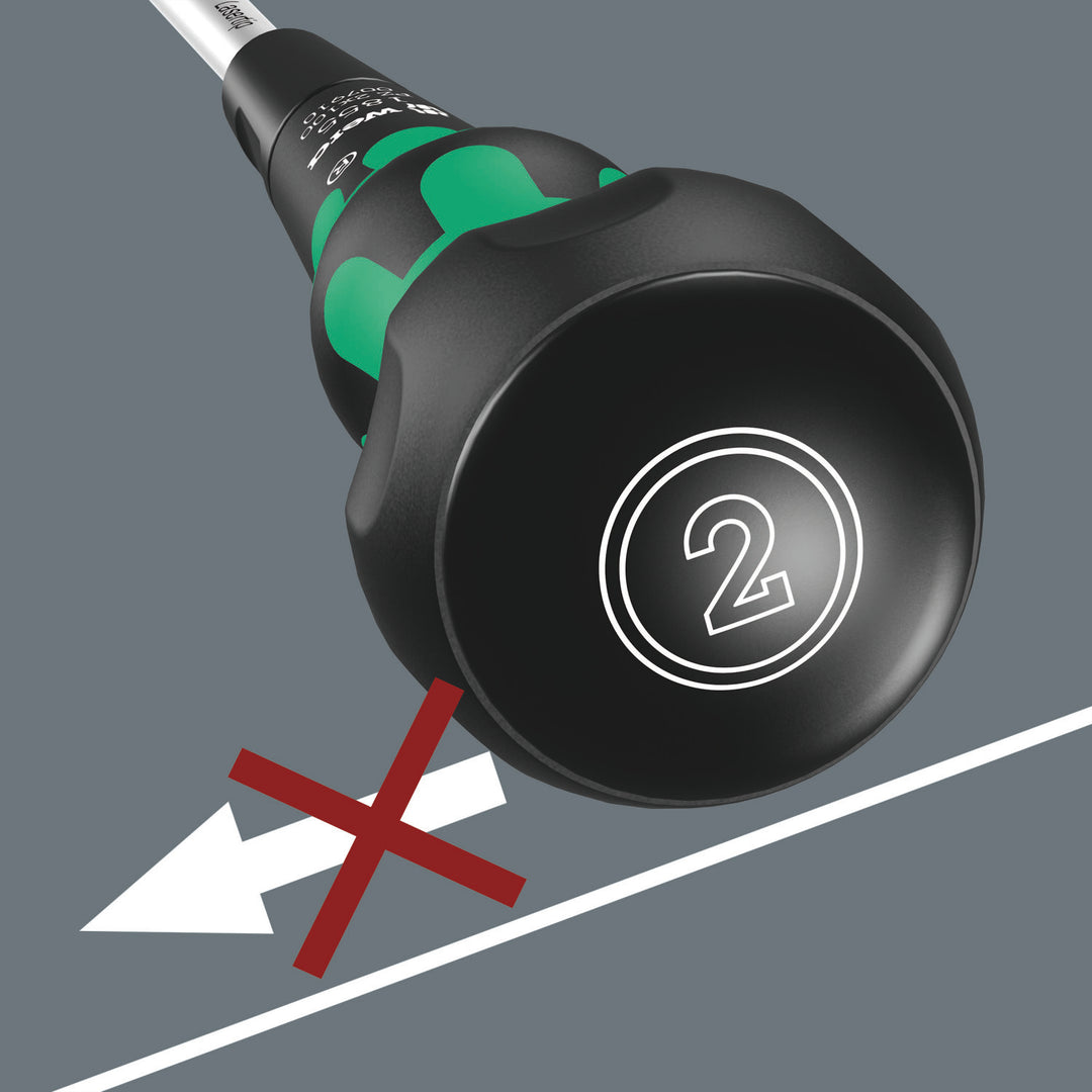 Wera 1855 PZ Kraftform Ball-Grip Pozidriv-Head Screwdriver, PZ2 x 100 mm