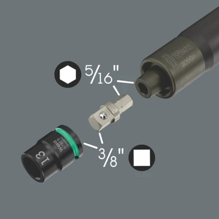 Wera 05072018001 2090/16 Impaktor impact driver set 1, metric, 3/8"