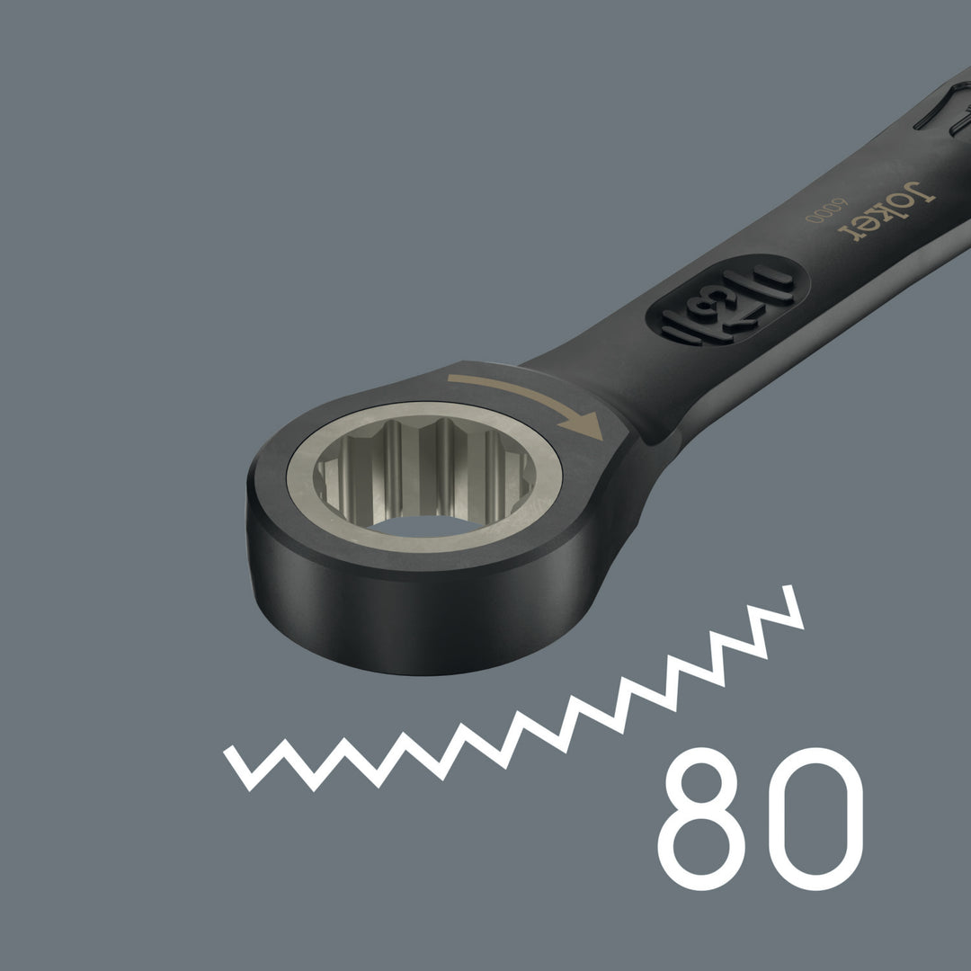 Wera 6000 Joker Black Edition 11 Set 1 Ratcheting Combination Wrenches Set, 11 Pc.