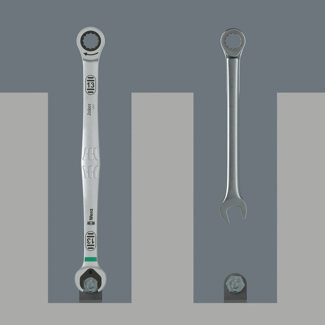 Wera 6007 Joker 5 Set 1 Ring Ratchet Spanner Set, 5 Pc.