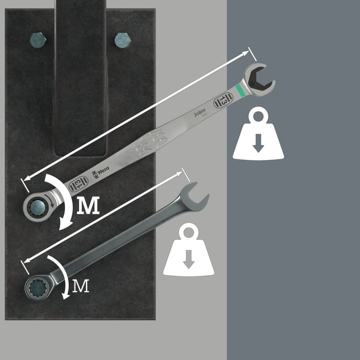 Wera 6007 Joker 5 Set 1 Ring Ratchet Spanner Set, 5 Pc.
