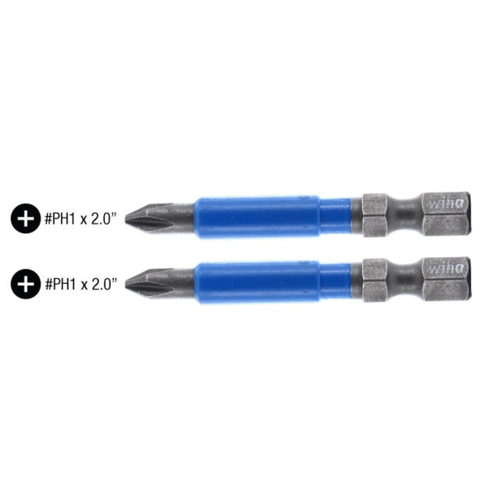Wiha tools 70201 TerminatorBlue Impact Bit Phillips #1 - 2 Inch - 2 Pack