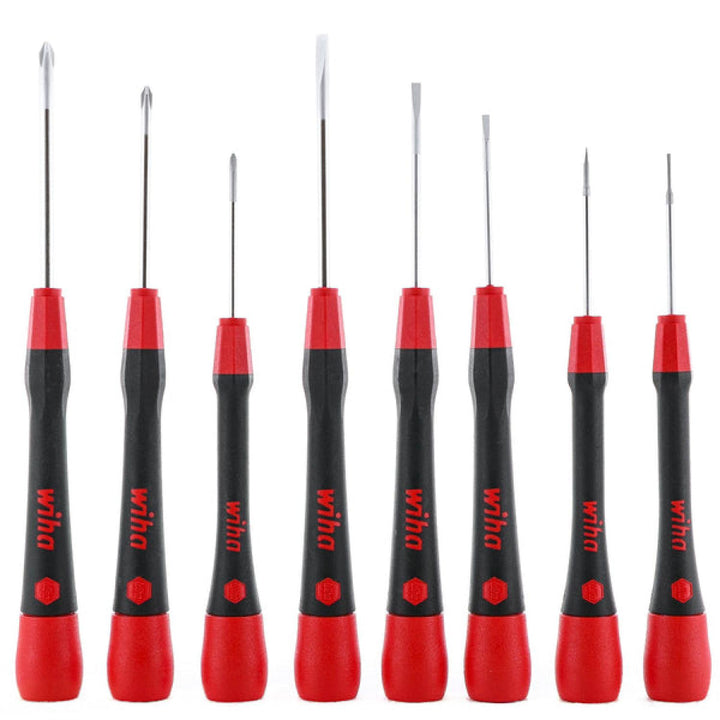 Wiha Tools 26193 PicoFinish Precision Slotted/Phillips Screwdrivers 8 Piece Set in Canvas Pouch