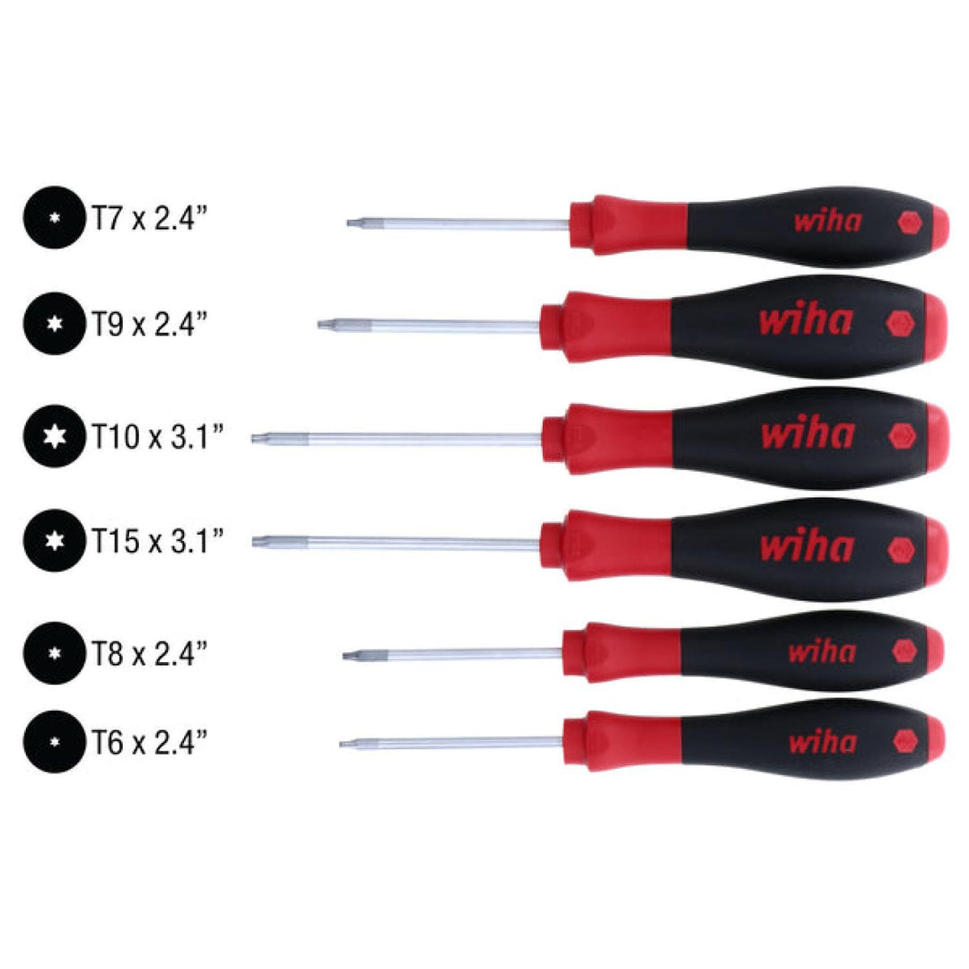 Wiha Tools 36291 SoftFinish Torx Screwdriver 6 Piece Set T6-T15