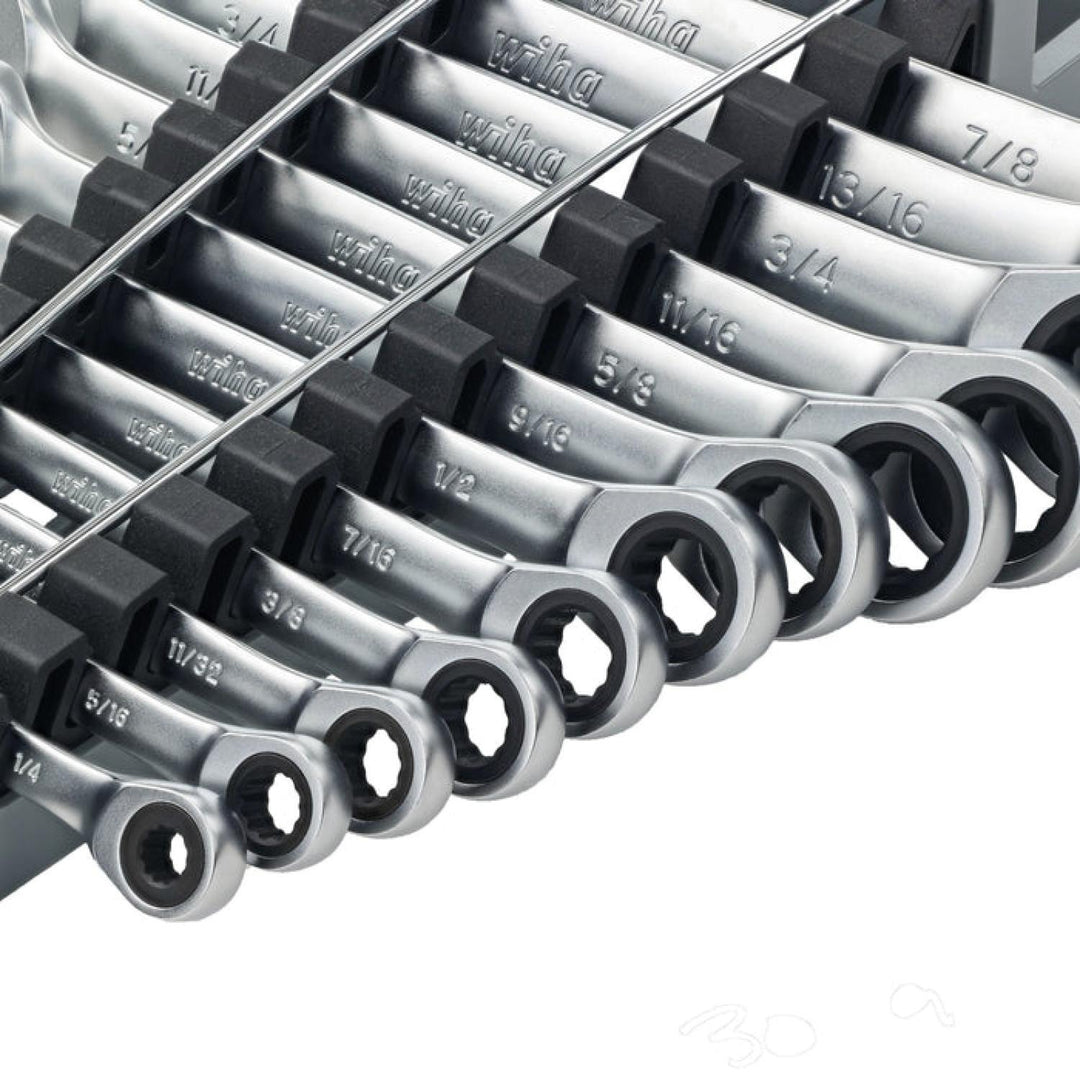 Wiha Tools 30394 Combination Inch Ratchet Wrenches, 12 Pc. Set