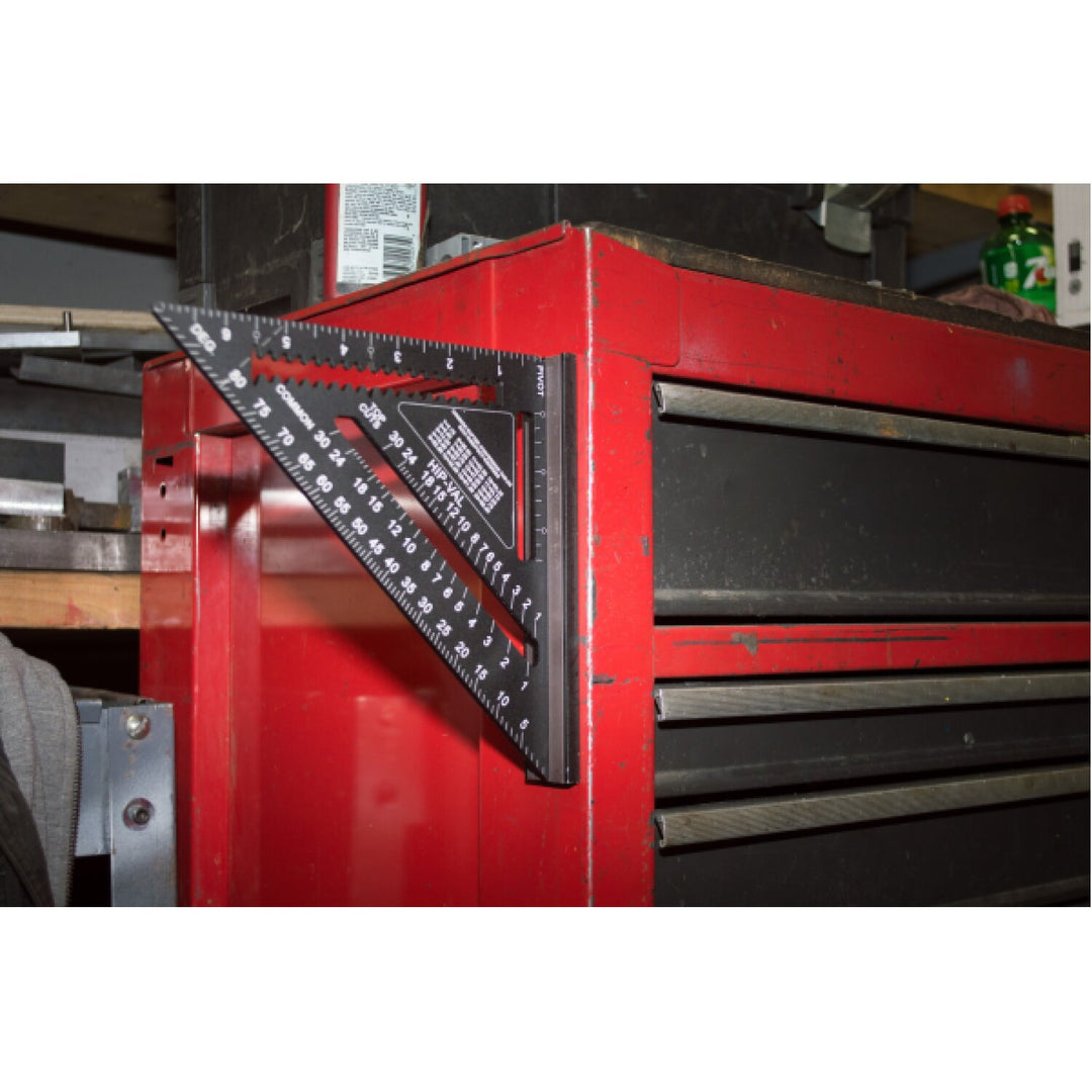 Johnson 1959-0700 7" Magnetic Johnny Square Professional Easy-Read Aluminum Rafter Square