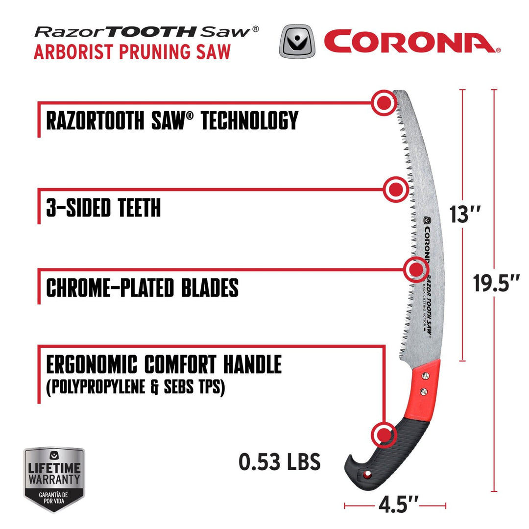 Corona RS 7120 RazorTOOTH Saw Arborist Pruning Saw, 13 in. Blade