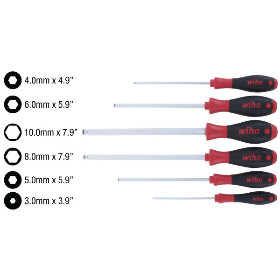 Wiha Tools 36792 MagicRing Ball End Metric Screwdriver Set, 6 Pc. Set