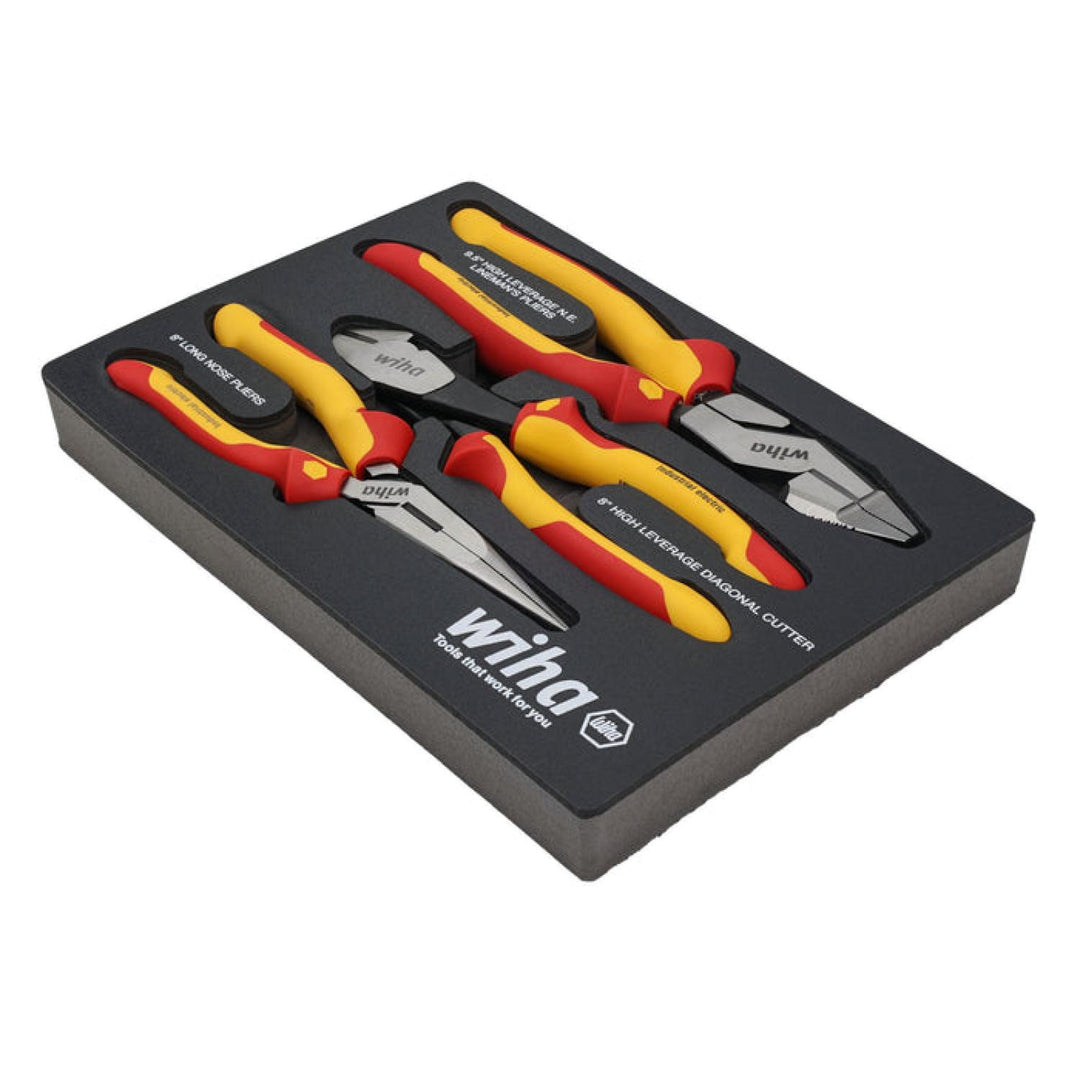 Wiha 32960 3 Piece Insulated Pliers and Cutters Tray Set