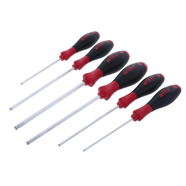Wiha Tools 36796 MagicRing Ball End Screw Holding Hex Inch Screwdriver Set, 6 Pc.