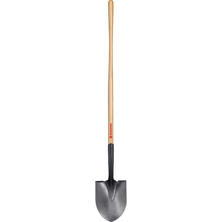 Corona SS 60000 Closed-Back, Round Point Shovel, 14-Gauge, 12 in. Head, 48 in. Wood Handle