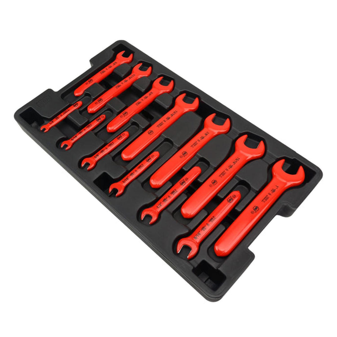 Wiha Tools 20196 Insulated Open End Metric Wrench Set w/ Tray, 13 Pc.
