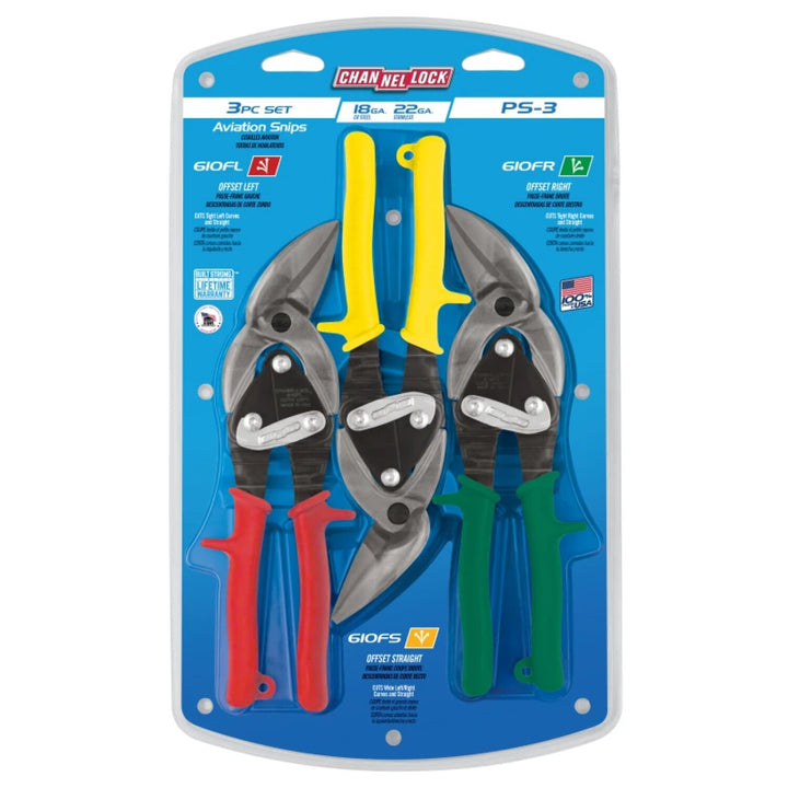 Channellock PS-3 3pc Aviation Snip Set